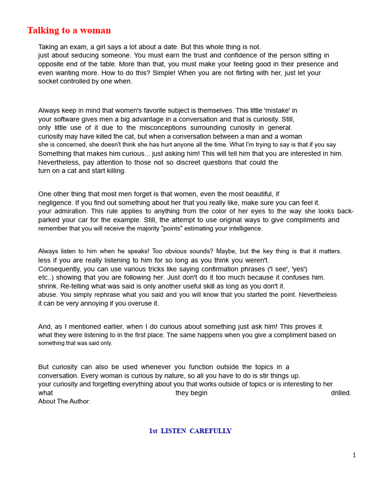 Effective Conversation Tips for Men | PDF | Body Language | Conversation
