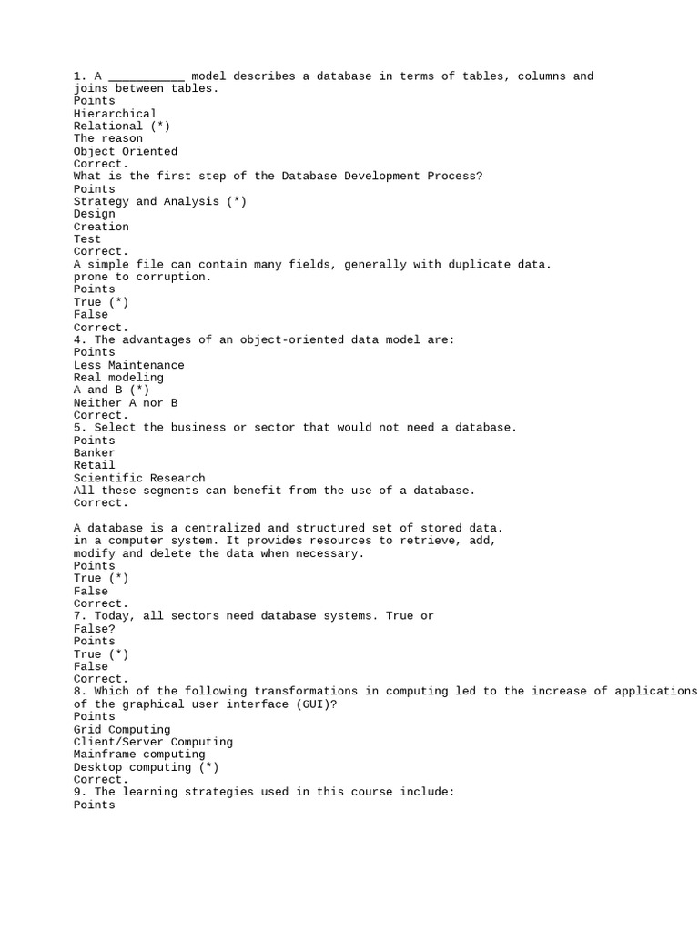 DFo Database Foundations Intermediate Exam Test | PDF | Databases ...