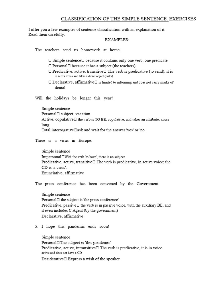 2nd Year of Compulsory Secondary Education. Exercises On Classification ...