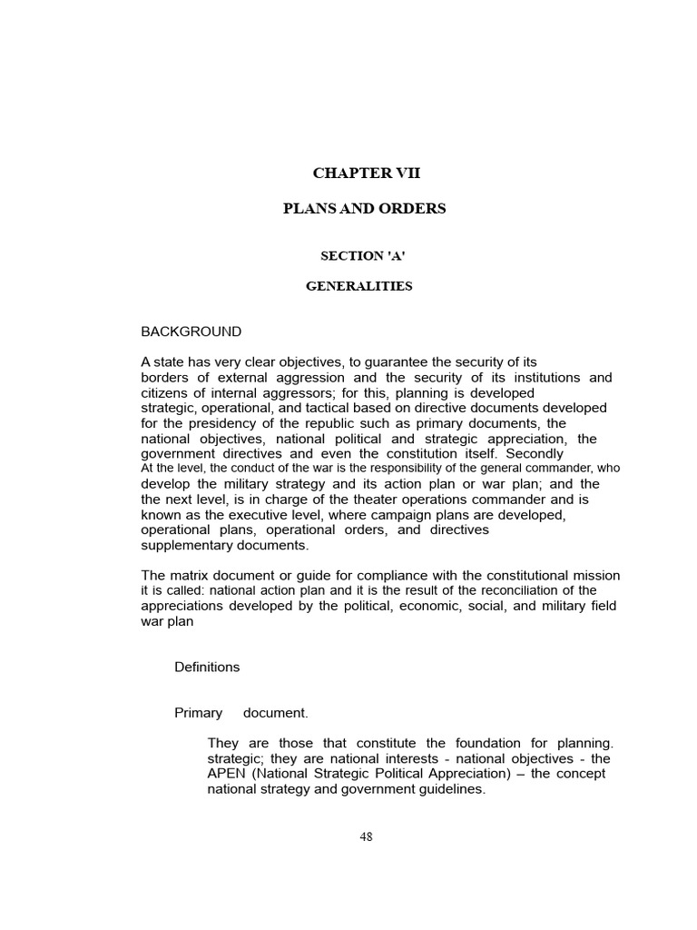 Military Plans and Orders Overview | PDF | Military | Staff (Military)