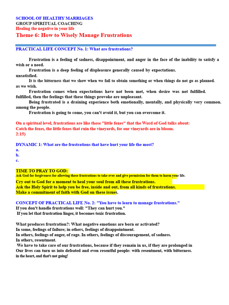 06 How To Wisely Handle Frustrations | PDF | Forgiveness | Feeling