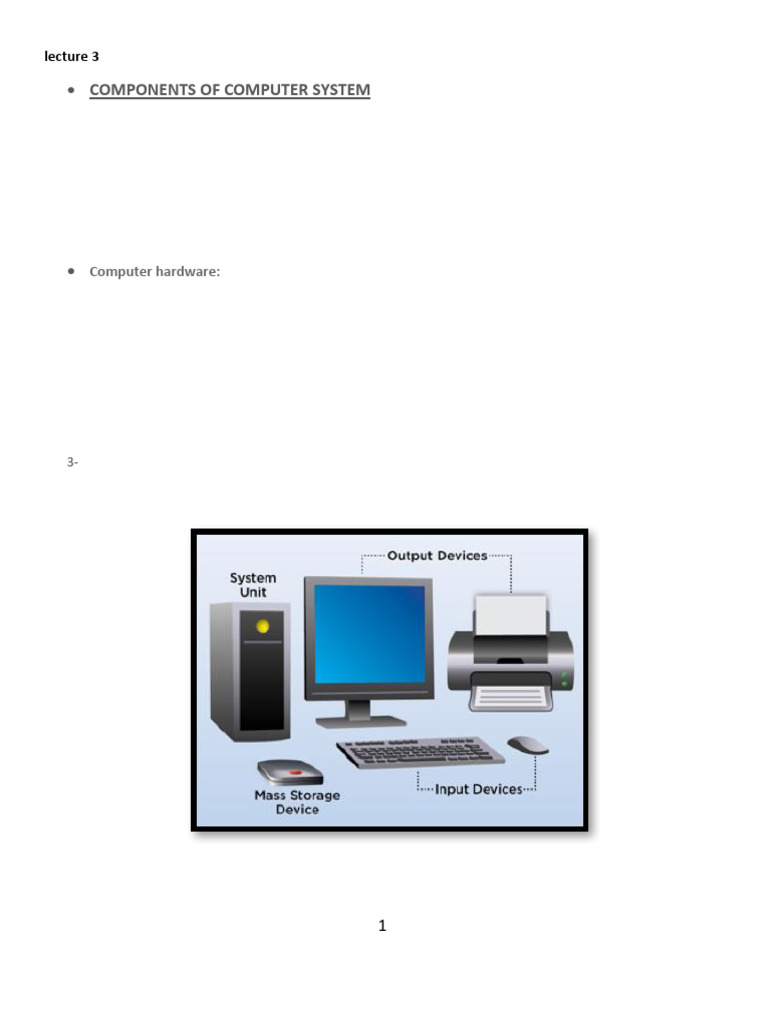 Computer System Components Overview | PDF | Computer Hardware | Central ...