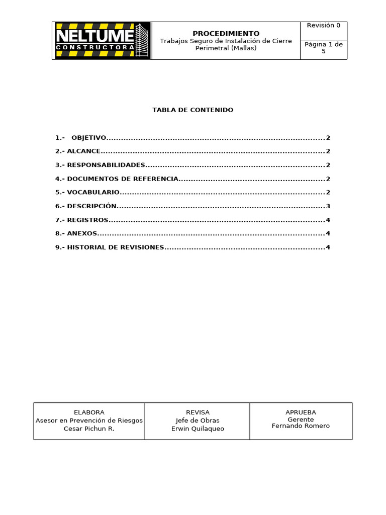 Seguridad en Instalación de Cierre Perimetral | PDF