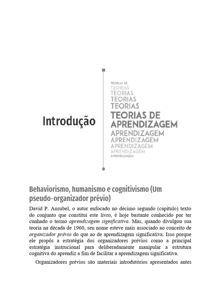 Teorias de Aprendizagem: Behaviorismo e Cognitivismo | PDF ...
