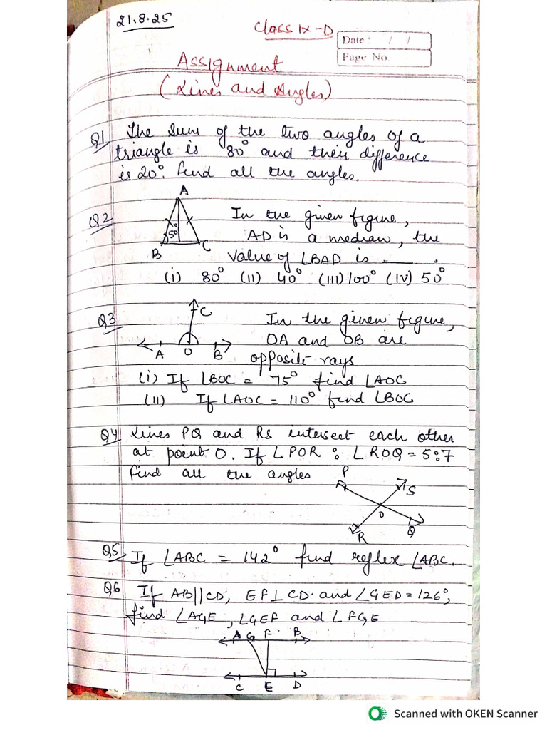 Class 9D Assingments | PDF