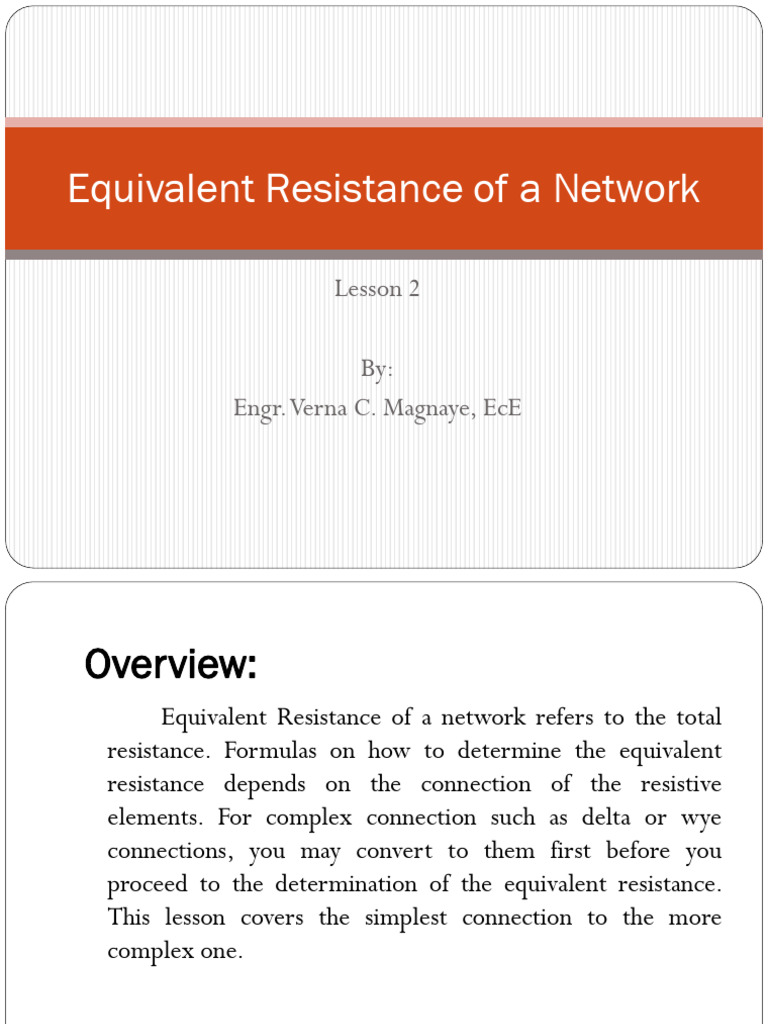 Equivalent Resistance in Circuits | PDF | Series And Parallel Circuits ...