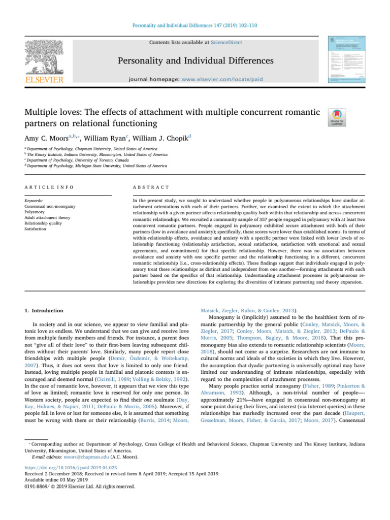 Multiple Loves - The Effects of Attachment With Multiple Concurrent ...