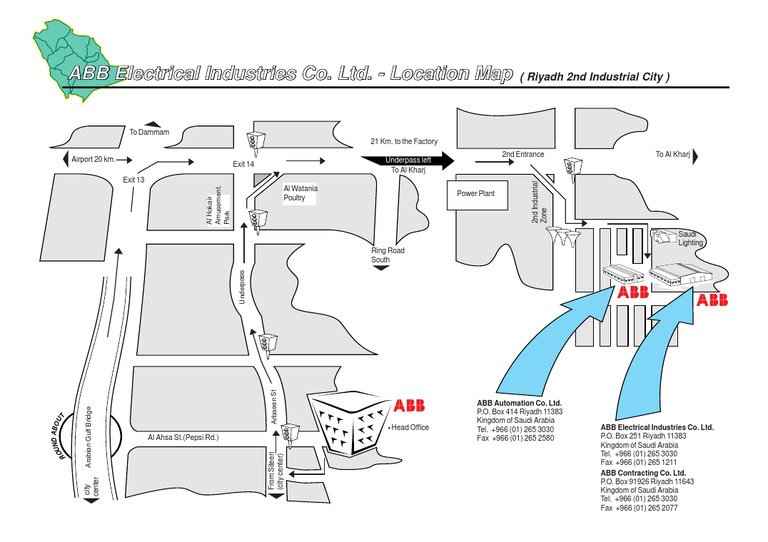 ABB Electrical Industries Location Map | PDF | Riyadh | Business
