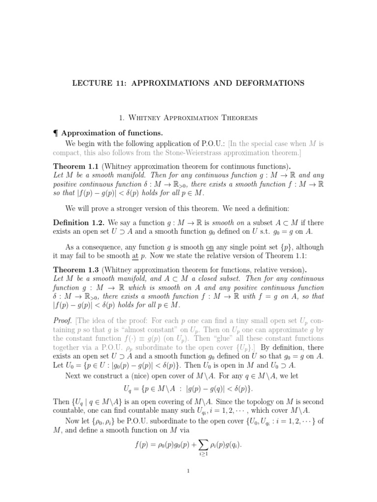 Lec11 | PDF | Continuous Function | Differential Topology