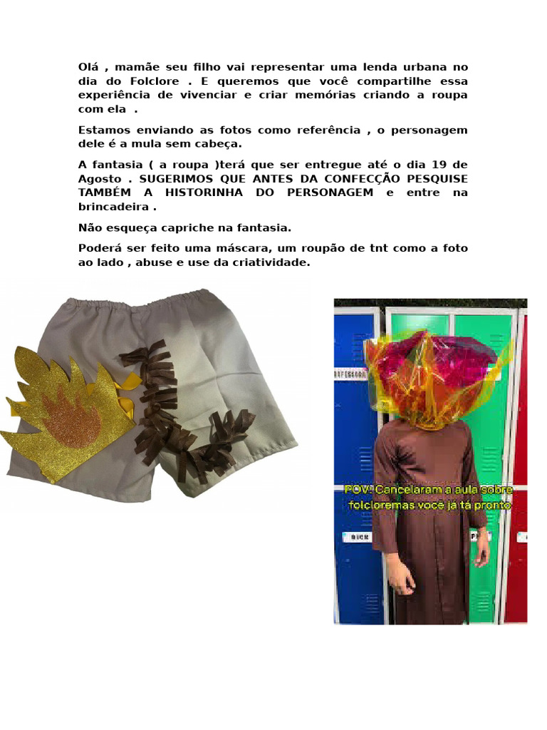 Fantasia Criativa: Mula Sem Cabeça | PDF