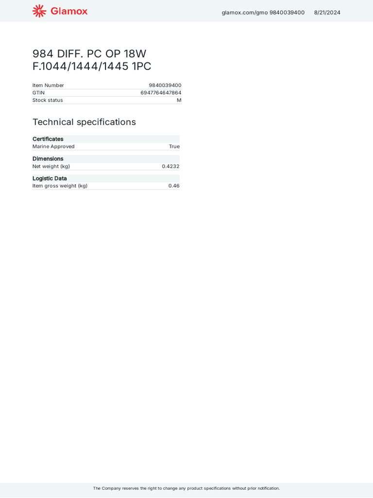 984 Diff. PC Op 18W F.1044 - 1444 - 1445 1PC | PDF