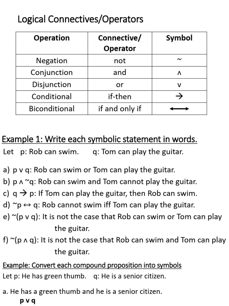 Lesson 6.2 - Logic Operators | PDF