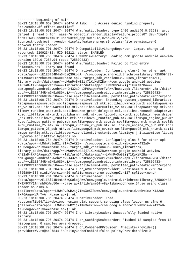 Com - Fnatic.loader Logcat | PDF | Computer Engineering | Software