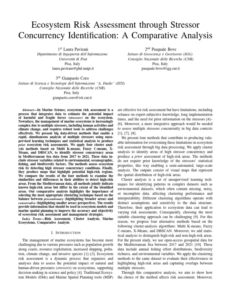 Ecosystem Risk Assessment Through Stressor Concurrency Identification ...