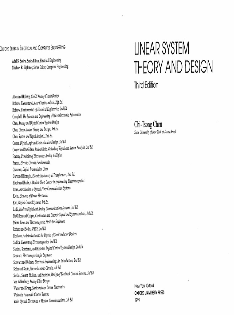 Modern Control Book by Chen | PDF