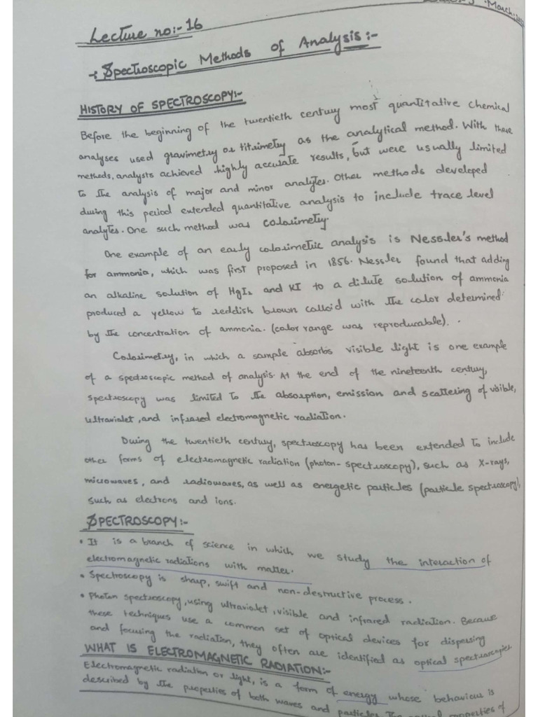 Spectroscopy Notes | PDF