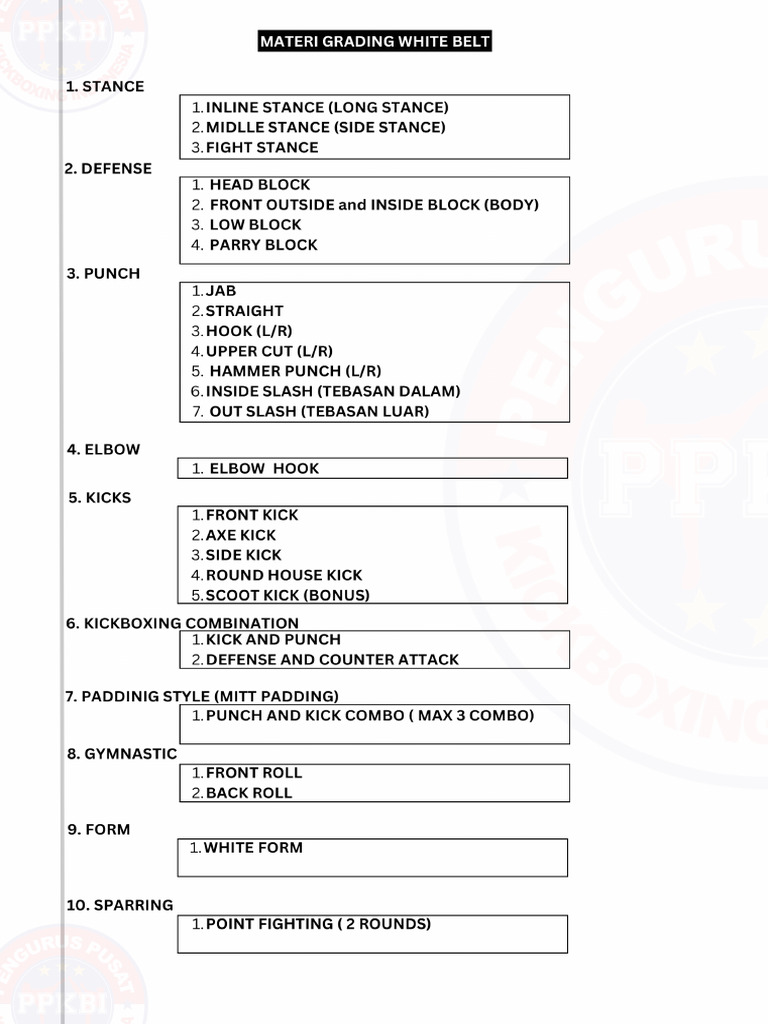 Kickboxing - Materi Ujian | PDF