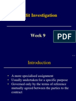 Audit Investigation: Week 9