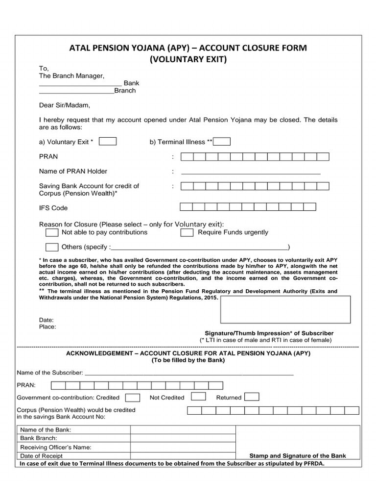 APY - Processing of Premature Exit Request and Forms | PDF