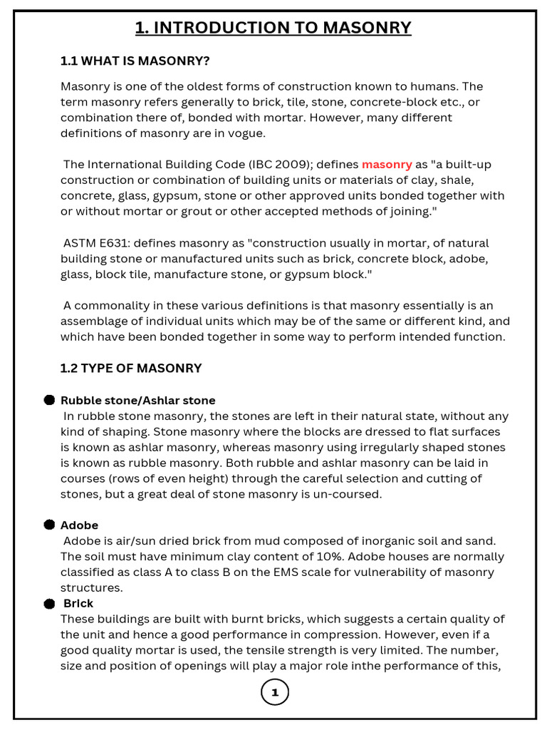 Introduction To Masonry 20250908 110744 0000 Pdf