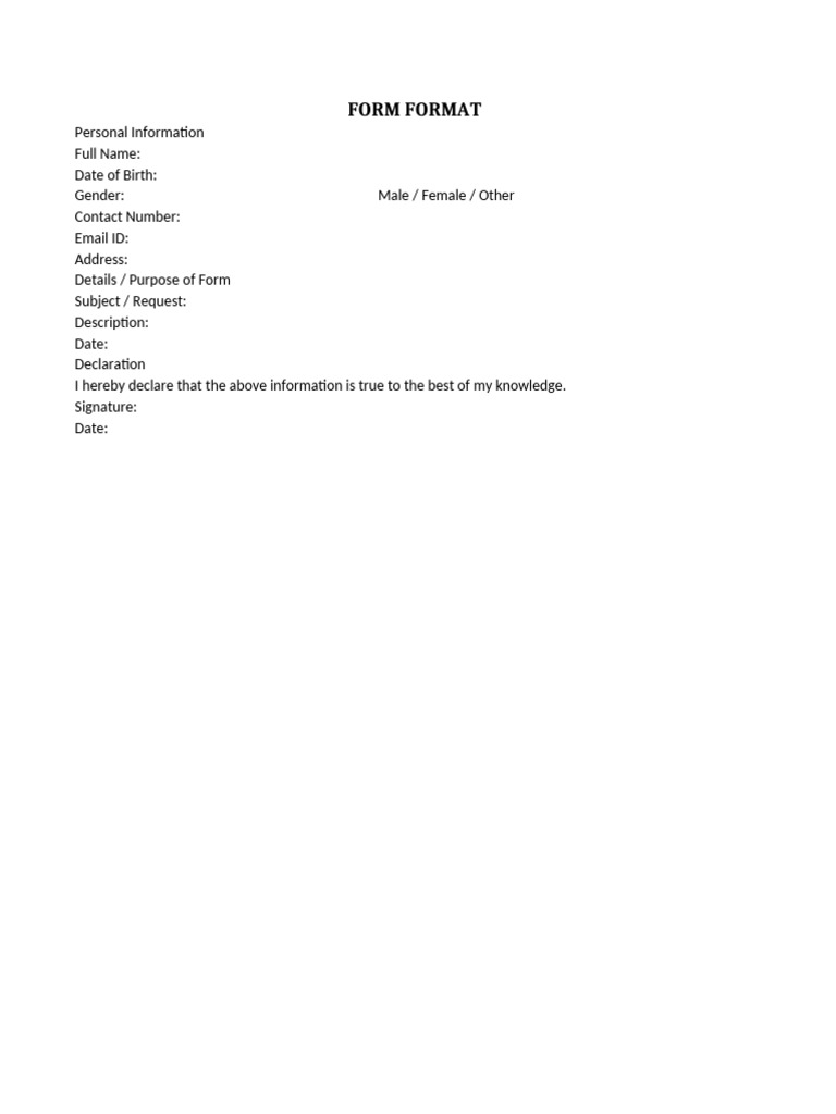Form Template | PDF