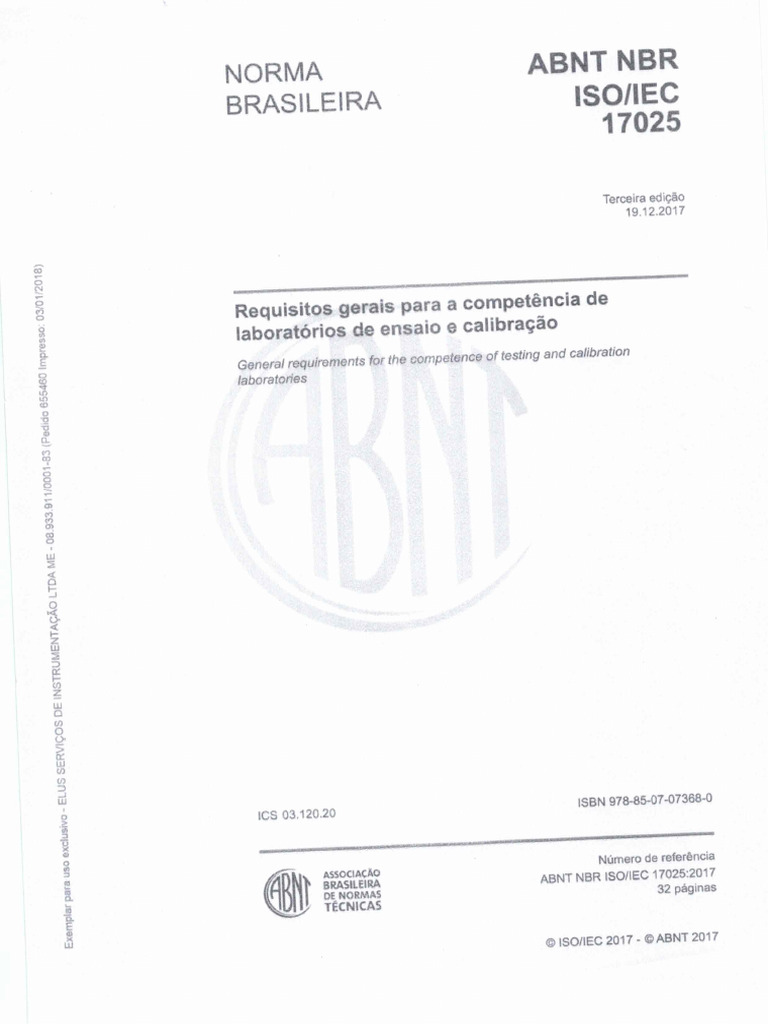 Abnt NBR Iso Iec 17025 - 2017 | PDF