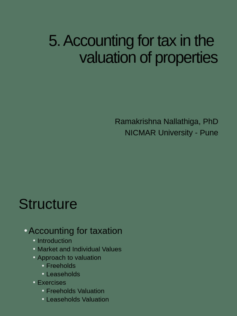 Session 8 Accounting For Tax in Investment Valuation | PDF | Valuation ...