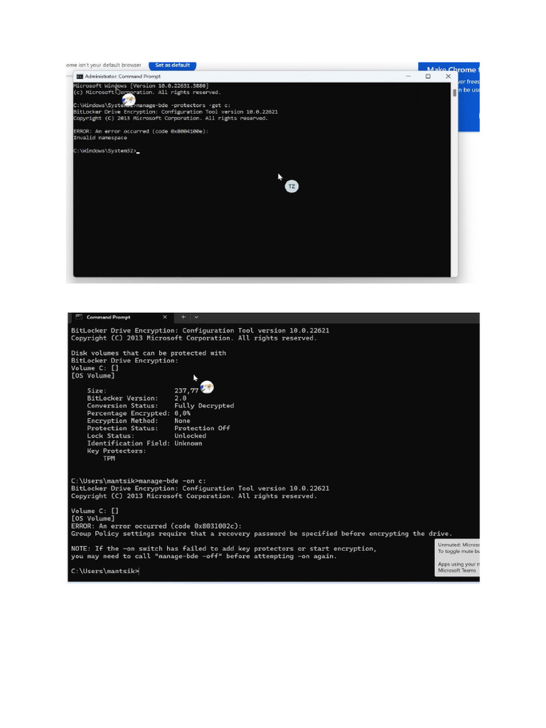 Bitlocker Errors | PDF