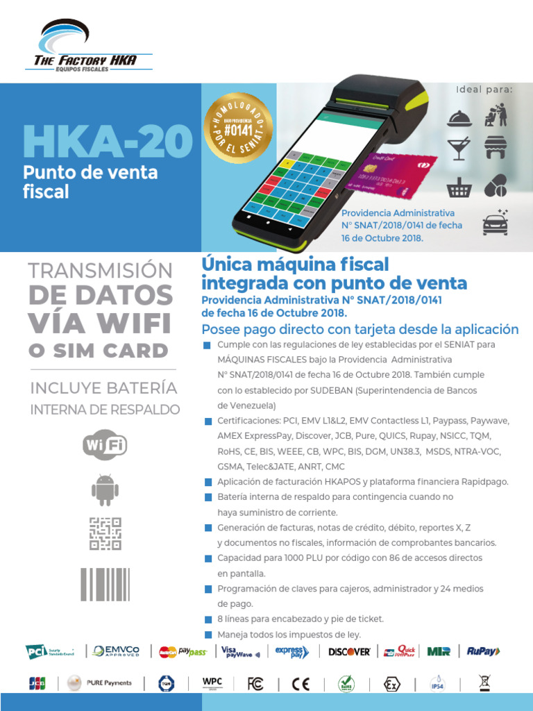 Terminal Fiscal HKA-20: Punto de Venta Integrado | PDF | Tarjeta de ...