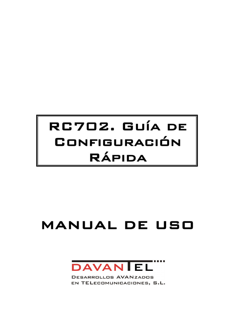 Guía Rápida Configuración RC702 | PDF | Red de arquitectura | Redes