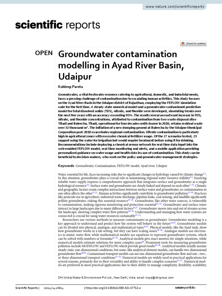 Groundwater Contamination in Udaipur Basin | PDF | Groundwater | Aquifer