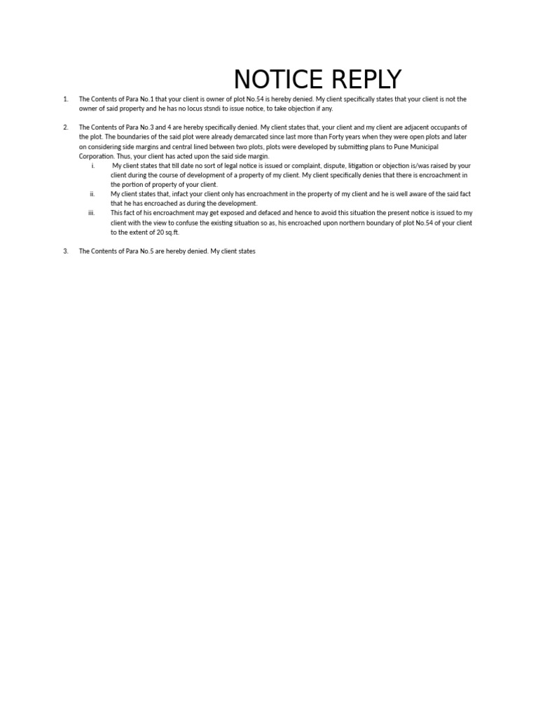 Notice Reply | PDF