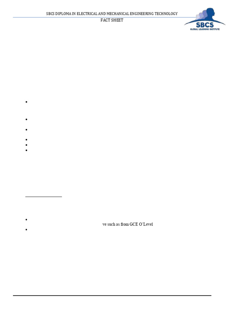 SBCS Electrical & Mechanical Engineering Diploma | PDF | Electrical ...