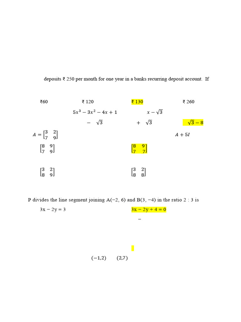 Answer Key for Math Questions | PDF | Quadratic Equation | Speed