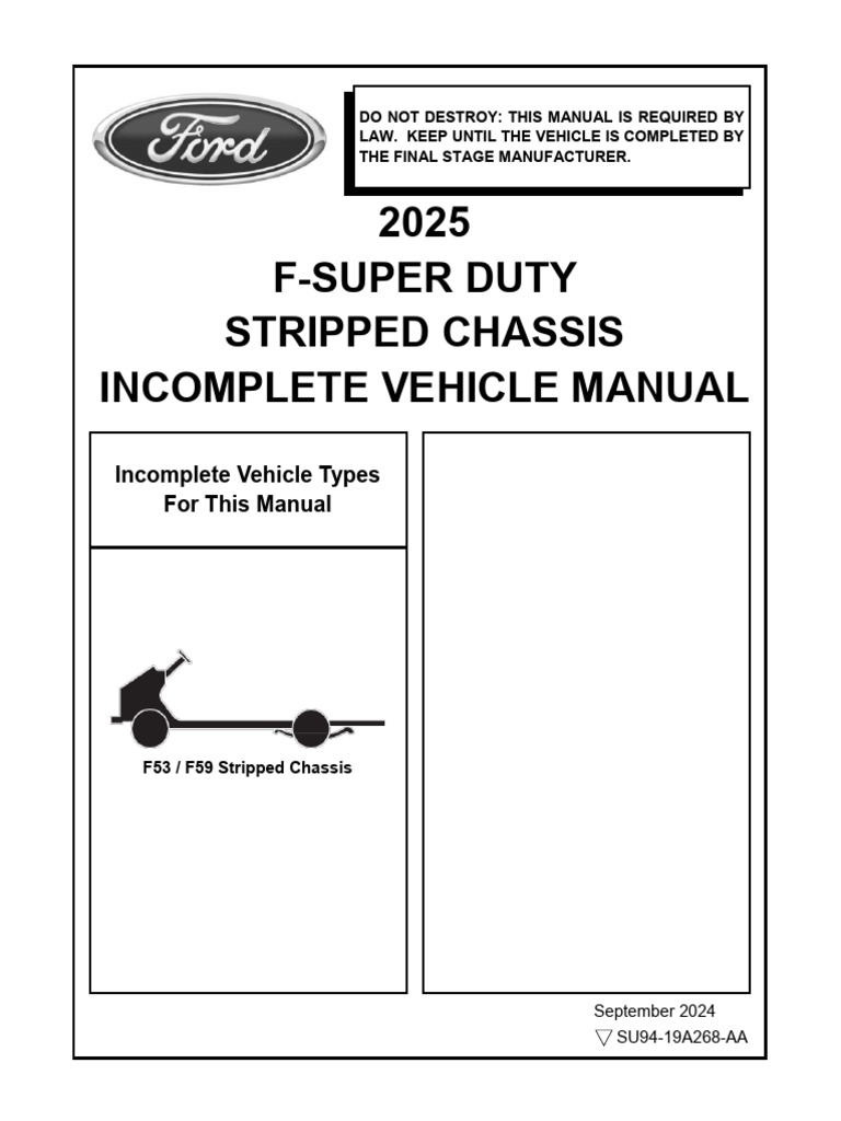 2025 F-Super Duty Incomplete Vehicle Manual | PDF | Brake | Vehicles