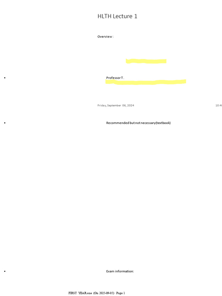 HLTH Lecture 1 | PDF | Cancer | Death
