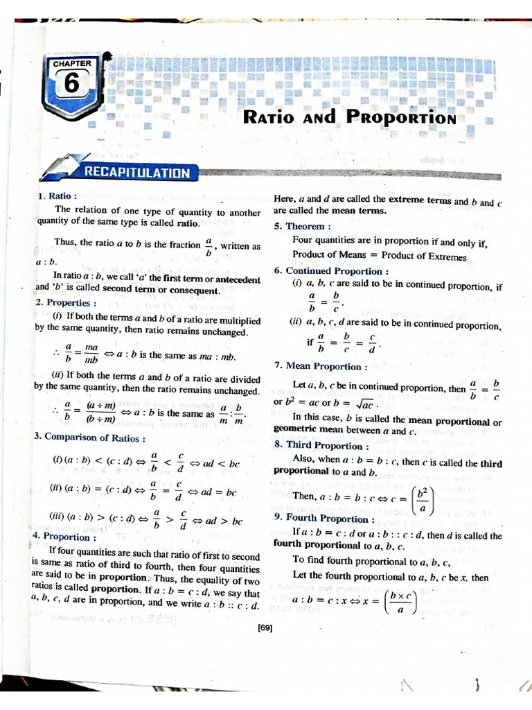 Ratio and Proportion Class 10 | PDF