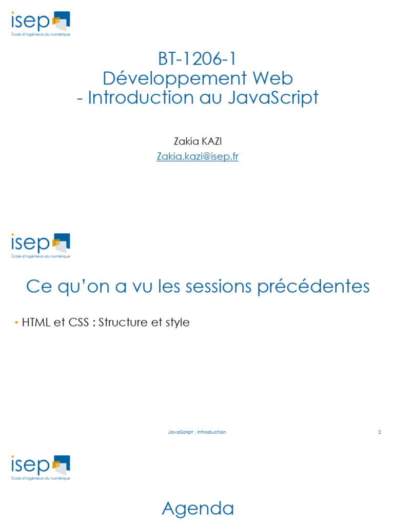 Introduction au JavaScript pour Développeurs | PDF | Modèle d'objet de ...