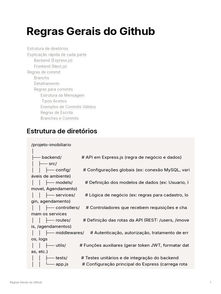 Estrutura e Regras do Github para Projetos | PDF | Autenticação ...