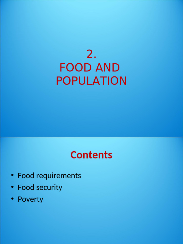 Food Security and Population Growth Insights | PDF | Foods | Foodborne ...