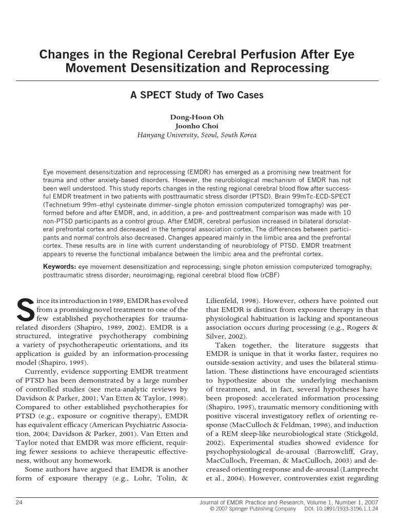 Changes in The Regional Cerebral | PDF | Eye Movement Desensitization ...