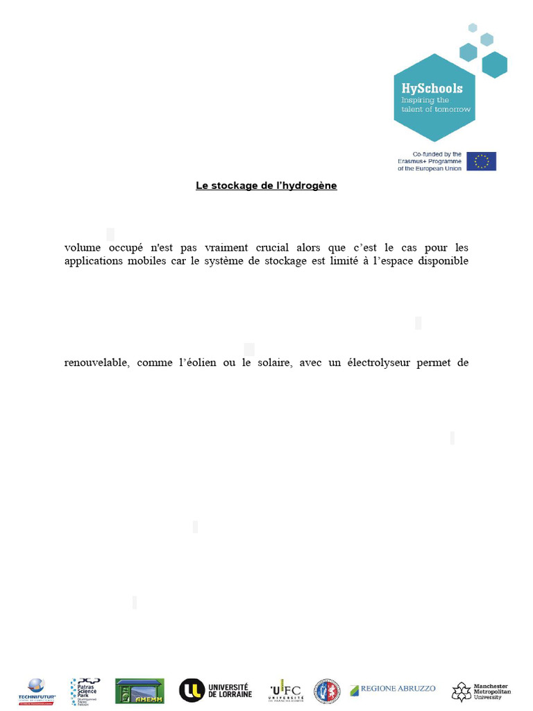 Stockage de l'hydrogène : méthodes et défis | PDF | Stockage de l ...