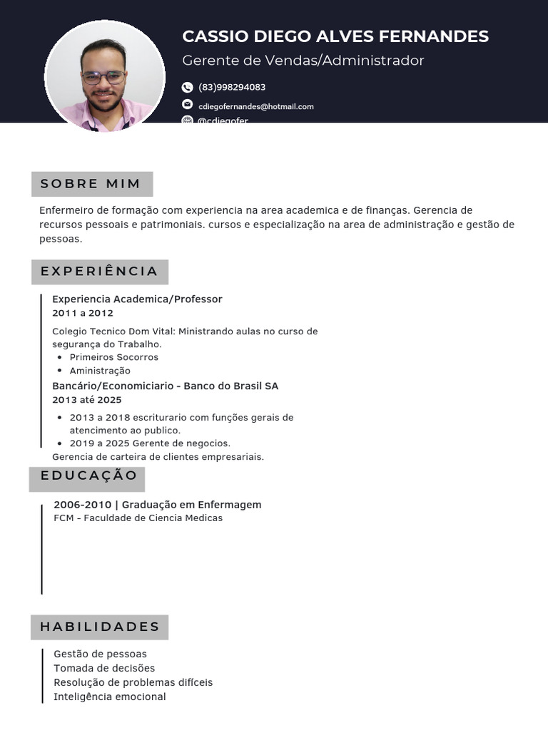 Currículo de Cassio Diego Fernandes | PDF