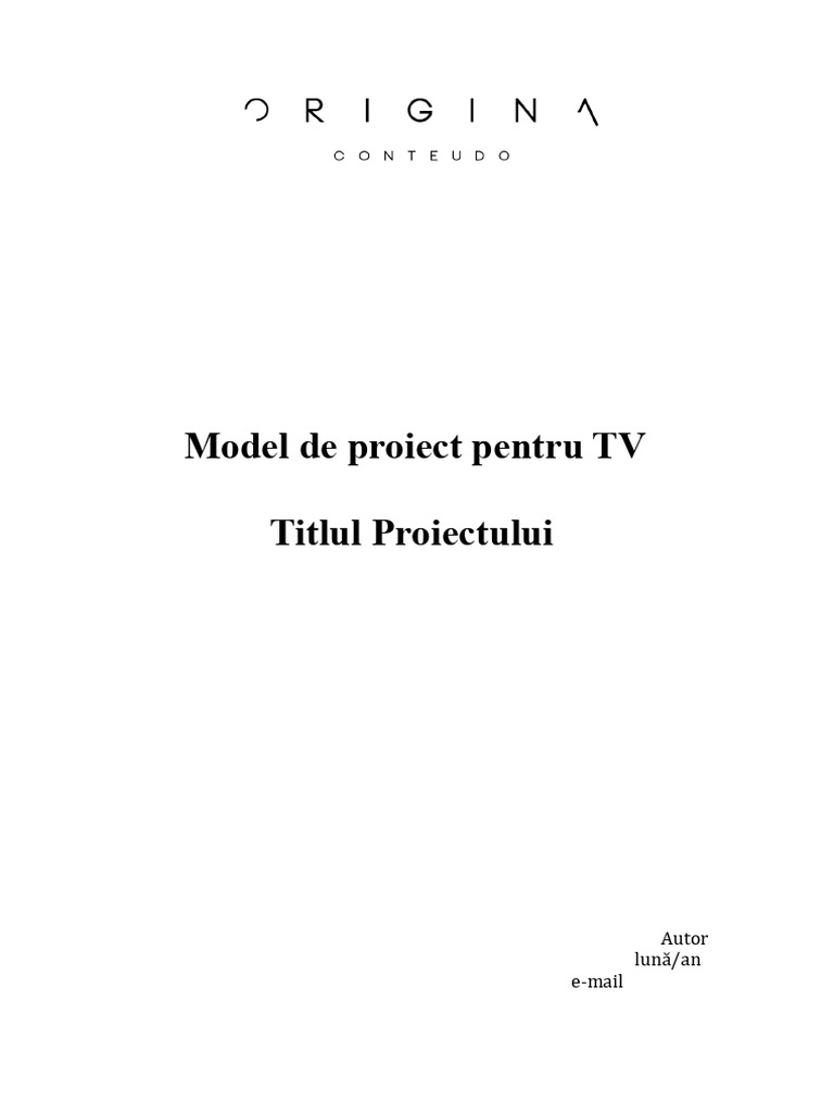 Model de Proiect Pentru Program de Televiziune | PDF