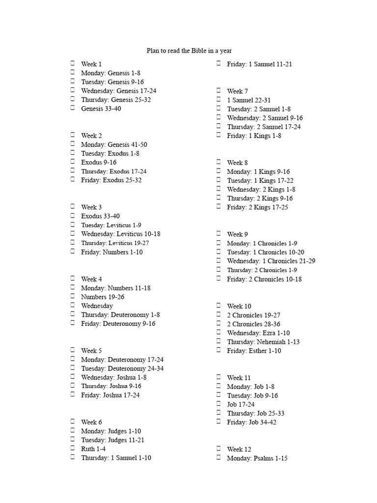 6-Month Chronological Bible Plan | PDF | Books Of Chronicles | Epistle ...
