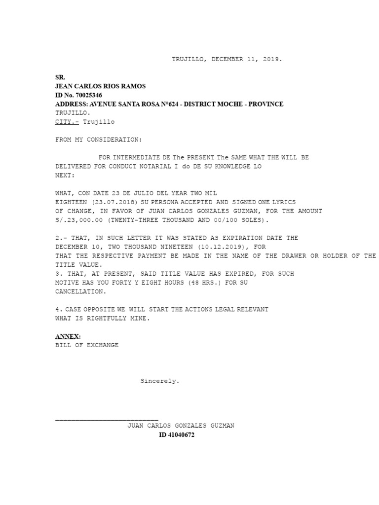 NOTARIAL LETTER JEAN (Cancel Expired Promissory Note) | PDF