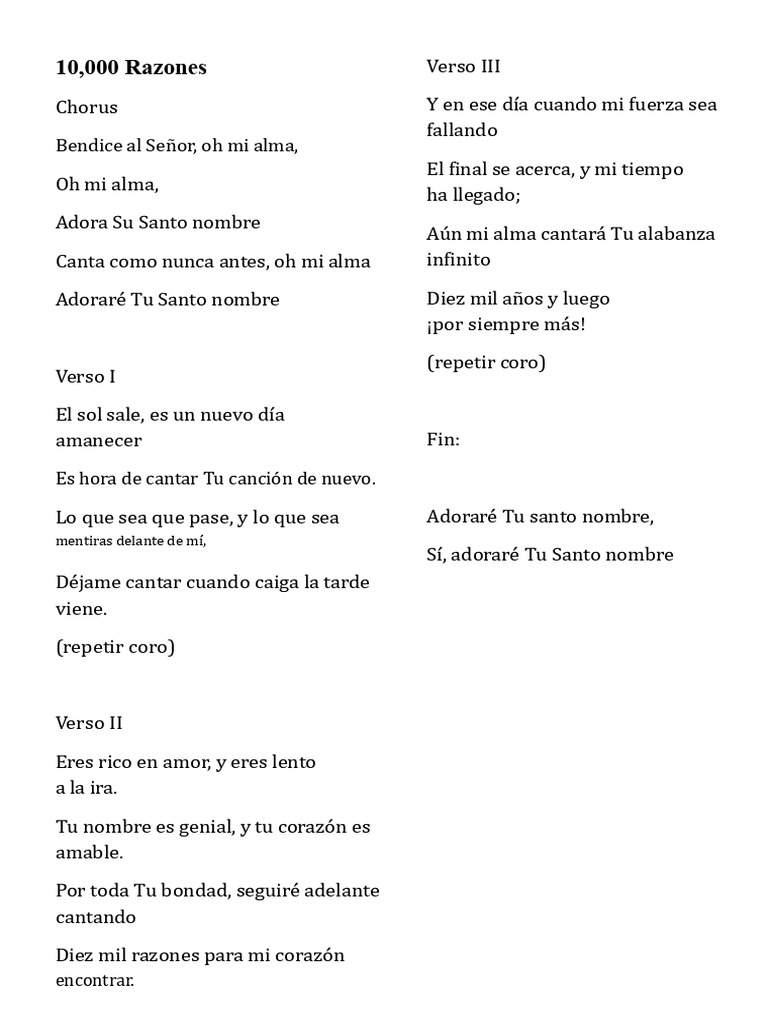 10,000 Razones | PDF
