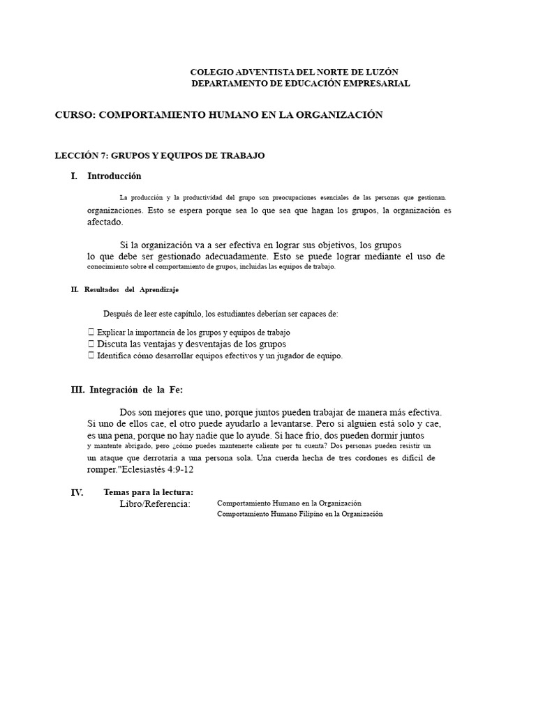 Grupos y Equipos en Organizaciones | PDF | Toma de decisiones | Grupo ...