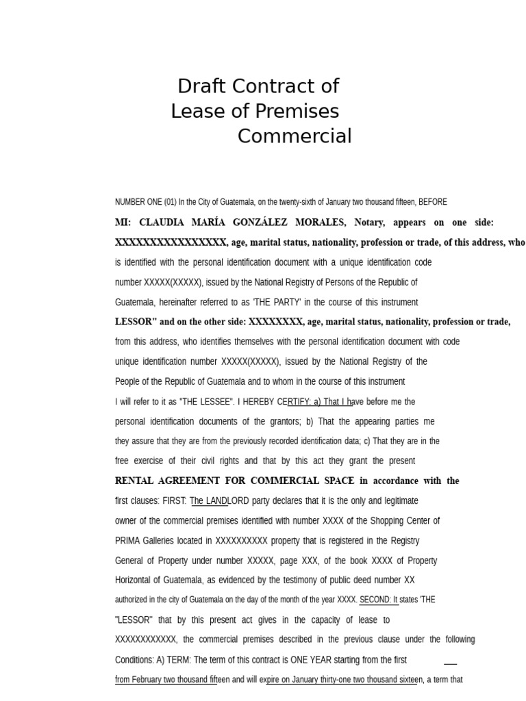 Commercial Lease Agreement Template | PDF | Lease | Leasehold Estate