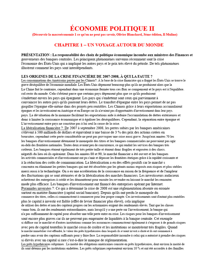 Crise financière de 2008 : causes et impacts | PDF | Coût de la vie ...